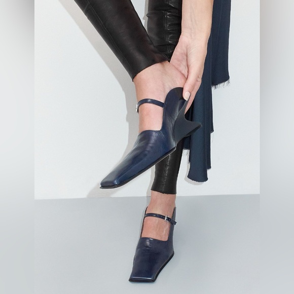 Miista ALDITH navy blue mules pumps cut out subversive designer sculpted - Picture 2 of 16